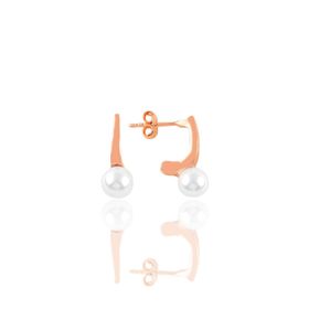 Söğütlü Silver Gümüş Rose İncili Modern Tasarımlı Küpe