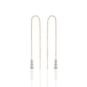 Söğütlü Silver Gümüş Rose Işıltılı Gümüş Zincir Küpe