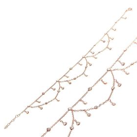 Söğütlü Silver Gümüş Rose Kalpli Zirkon Taşlı Pullu Halhal