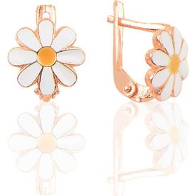 Söğütlü Silver Gümüş Rose Kaplama Papatya Küpe