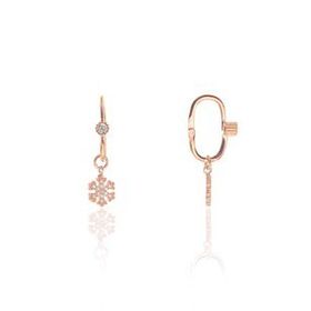 Söğütlü Silver Gümüş Rose Kar Tanesi Zirkon Taşlı Küpe