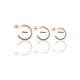 Söğütlü Silver Gümüş Rose Mercan Taşlı Üç Boydan Oluşan Halka Küpe