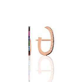 Söğütlü Silver Gümüş Rose Mix Taşlı Style J Küpe
