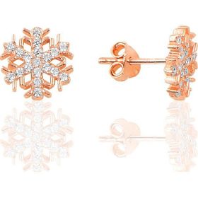 Söğütlü Silver Gümüş Rose New Kar Tanesi Küpe