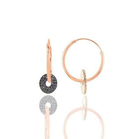Söğütlü Silver Gümüş Rose Oniks taşlı Halka Küpe