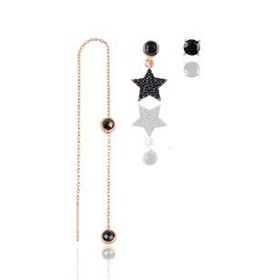 Söğütlü Silver Gümüş Rose Onix Taşlı Yıldız Kombin Üçlü Küpe Set