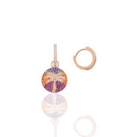Söğütlü Silver Gümüş Rose Palmiye Tarz Küpe