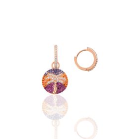 Söğütlü Silver Gümüş Rose Palmiye Tarz Küpe