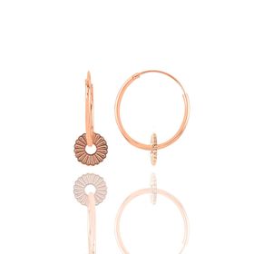 Söğütlü Silver Gümüş Rose Papatya Halka Küpe