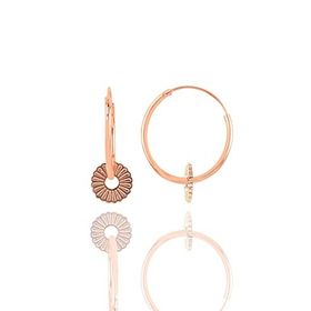 Söğütlü Silver Gümüş Rose Papatya Halka Küpe