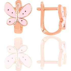 Söğütlü Silver Gümüş Rose Pembe Mineli Kelebek Küpe