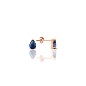 Söğütlü Silver Gümüş Rose Safir Taşlı Damla Küpe