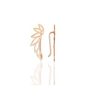 Söğütlü Silver Gümüş Rose Tasarım Yaprak Küpe