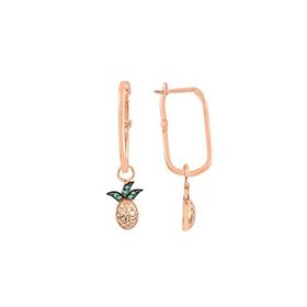Söğütlü Silver Gümüş Rose Taşlı Ananas Göçmen Küpe