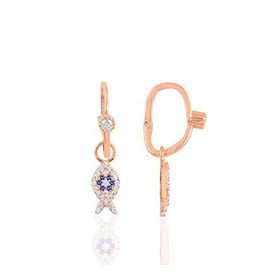 Söğütlü Silver Gümüş Rose Taşlı Balık Göçmen Küpe