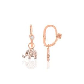Söğütlü Silver Gümüş Rose Taşlı Fil Göçmen Küpe