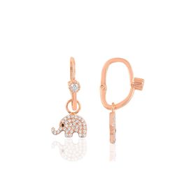 Söğütlü Silver Gümüş Rose Taşlı Fil Göçmen Küpe