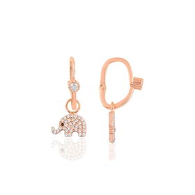 Söğütlü Silver Gümüş Rose Taşlı Fil Göçmen Küpe