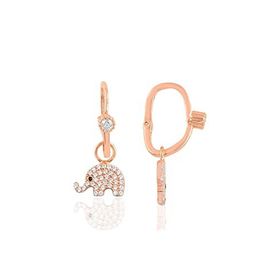 Söğütlü Silver Gümüş Rose Taşlı Fil Göçmen Küpe