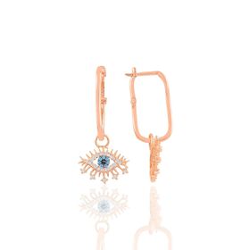 Söğütlü Silver Gümüş Rose Taşlı Lareyn Göçmen Küpe