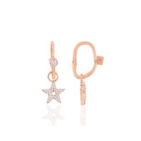 Söğütlü Silver Gümüş Rose Taşlı Lotus Göçmen Küpe