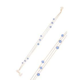Söğütlü Silver Gümüş Rose Turkuaz Taşlı Bileklik