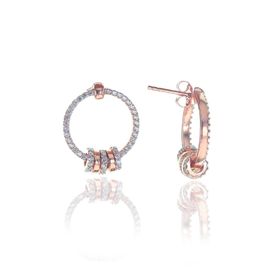 Söğütlü Silver Gümüş Rose Zirkon Taşlı Çivili Ring Küpe