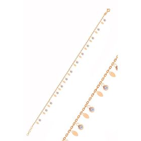Söğütlü Silver Gümüş Rose Zirkon Taşlı Mekik Pullu Halhal