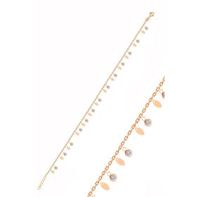 Söğütlü Silver Gümüş Rose Zirkon Taşlı Mekik Pullu Halhal