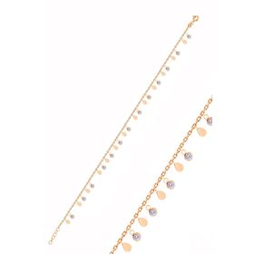 Söğütlü Silver Gümüş Rose Zirkon Taşlı Mekik Pullu Halhal