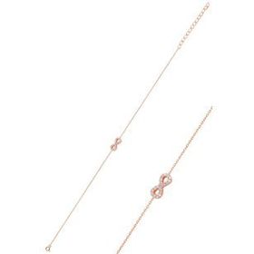 Söğütlü Silver Gümüş Rose Zirkon Taşlı Sonsuzluk Bileklik