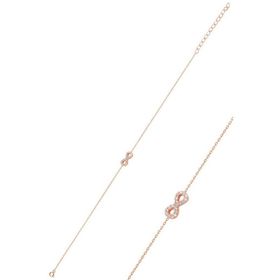 Söğütlü Silver Gümüş Rose Zirkon Taşlı Sonsuzluk Bileklik