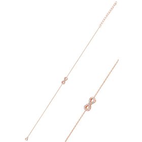 Söğütlü Silver Gümüş Rose Zirkon Taşlı Sonsuzluk Bileklik