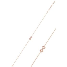 Söğütlü Silver Gümüş Rose Zirkon Taşlı Sonsuzluk Bileklik