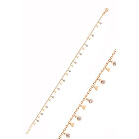 Söğütlü Silver Gümüş Rose Zirkon Taşlı Üçgen Pullu Halhal