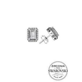 Söğütlü Silver Gümüş Swarovski Baget Taşlı Pırlanta Küpe