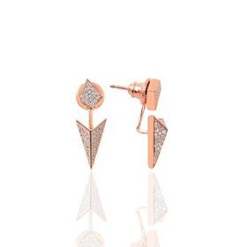 Söğütlü Silver Gümüş Üç Boyutlu Üçgen Modeli Sihirli Küpe