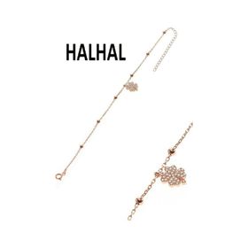 Söğütlü Silver Gümüş Yonca ve Zirkon Taşlı Toplu Zincir Halhal