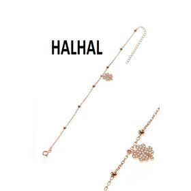 Söğütlü Silver Gümüş Yonca ve Zirkon Taşlı Toplu Zincir Halhal
