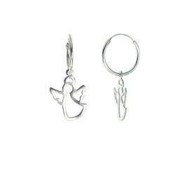 Söğütlü Silver Kanat Modeli Halka Gümüş Küpe
