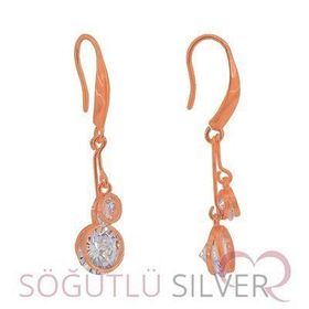 Söğütlü Silver KUPE8207 Zirkon Taşlı Sallamalı Kiraz Kadın Küpe