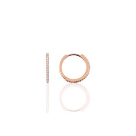 Söğütlü Silver Rose Zirkon Taşlı 17 mm Tamtur Halka Kadın Gümüş Küpe