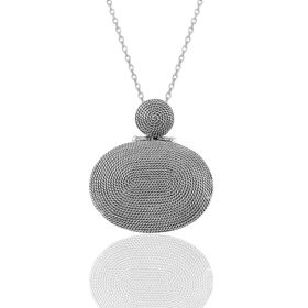 Söğütlü Silver Salyangoz Modeli Oval Telkari Gümüş Kolye