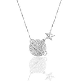 Söğütlü Silver SGTL10081BEYAZ Gümüş Gezegen Modeli Kolye Sgtl10081beyaz