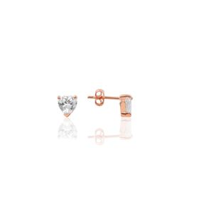 Söğütlü Silver SGTL10117 Zirkon Taşlı Kalp Modeli Gümüş Küpe