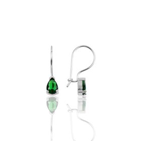 Söğütlü Silver SGTL10119 Kök Zümrüt Taşlı Damla Modeli Çengelli Gümüş Küpe