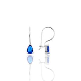Söğütlü Silver SGTL10119 Safir Taşlı Damla Modeli Çengelli Gümüş Küpe