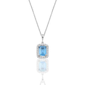 Söğütlü Silver SGTL10125AKUA Akuamarin Gümüş Kolye