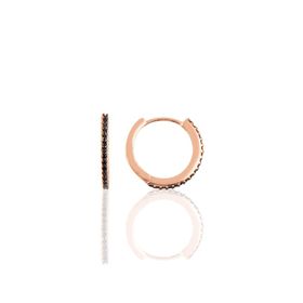 Söğütlü Silver SGTL10140 Rose Siyah Taşlı Halka Gümüş Küpe