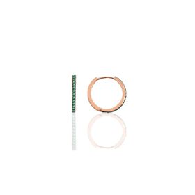 Söğütlü Silver SGTL10140 Yeşil Taşlı 14 mm Halka Gümüş Küpe